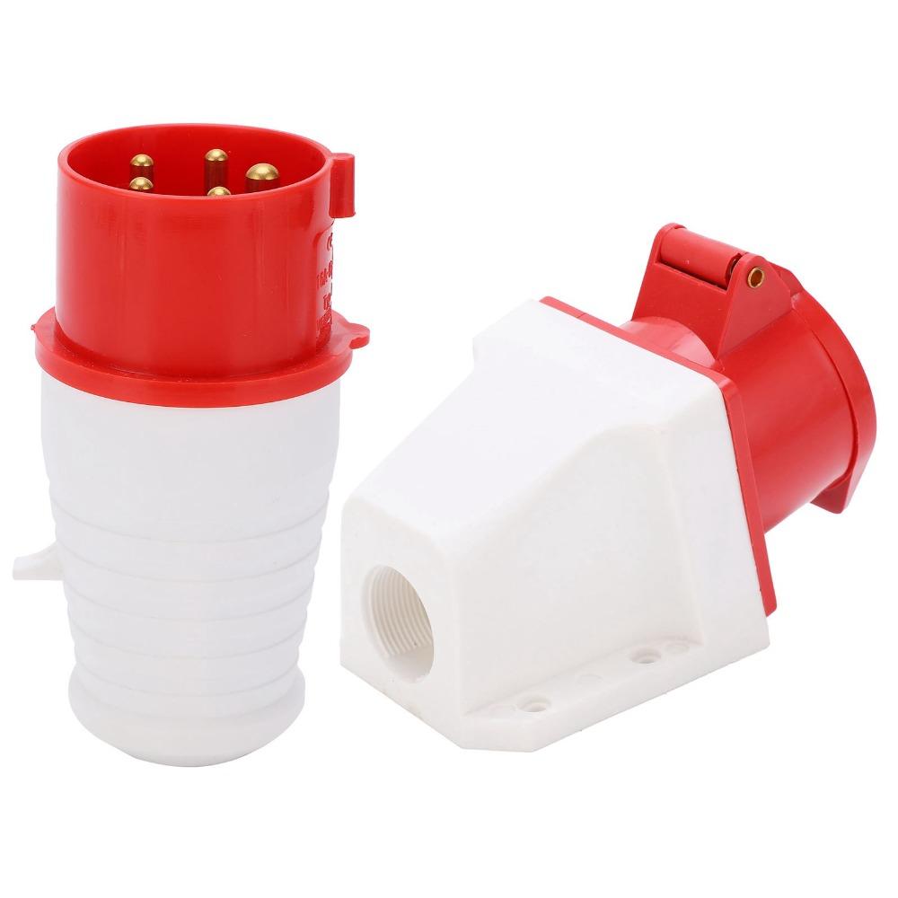 1 Set 16A Industrial Plug Connector 5Pin Plug & Socket Industrial Plug Socket  Outdoor/Indoor