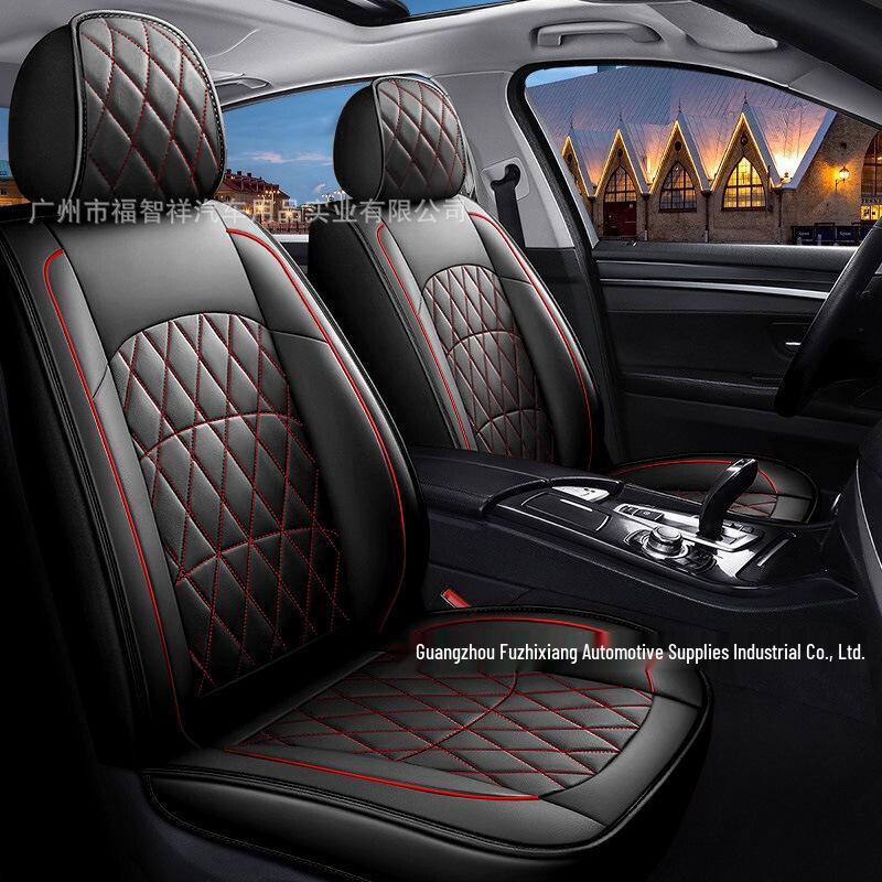Eco-Friendly Four Seasons PVC Leather Car Seat Covers - Universal Full Coverage for Five Seats