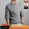 Men's Youth Fashion Cable Knit Sweater - Thick, Casual, Comfortable Two-Piece Pullover