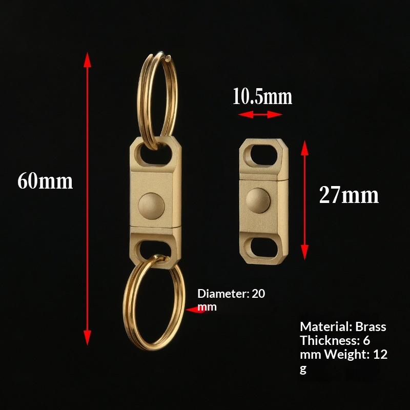 Brasss Quick Release Keyring Edc Connecting Buckle Double Headed Quick Pull Buckle 360 Rotating Buckle Mountaineering Buckle