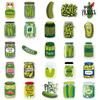 50 Sheets Cucumber Cartoon Cool Decorative Stickers for Scooters, Power Banks, and Stationery Boxes
