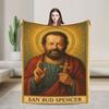 Bud Spencer Jezus Deken Italiaanse Acteur Zacht Grafisch Pluche Beddengoed Plaids Voor Huisdecoratie Reis Flanellen Sprei Bedovertrek