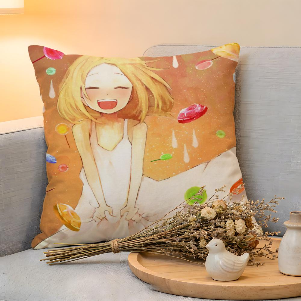 Cushion Cover  Linen  SkinFriendly Soft Decorative Case for Sofa Home Decor Bunny Drop Anime Pillow cover