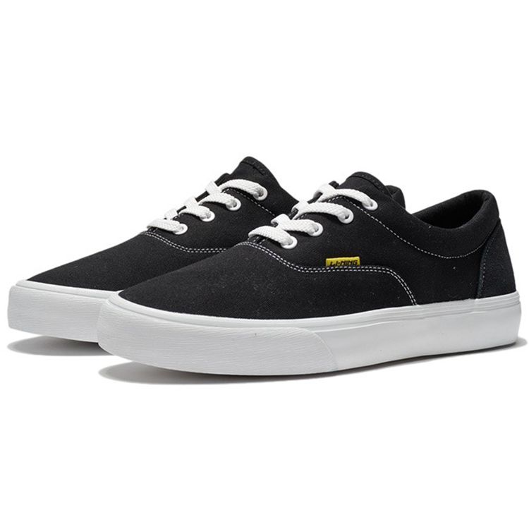 Li-Ning Simple Versatile Non-Slip Wear-Resistant Low-Top Skate Shoes Men Sneakers Black AGCS173-4