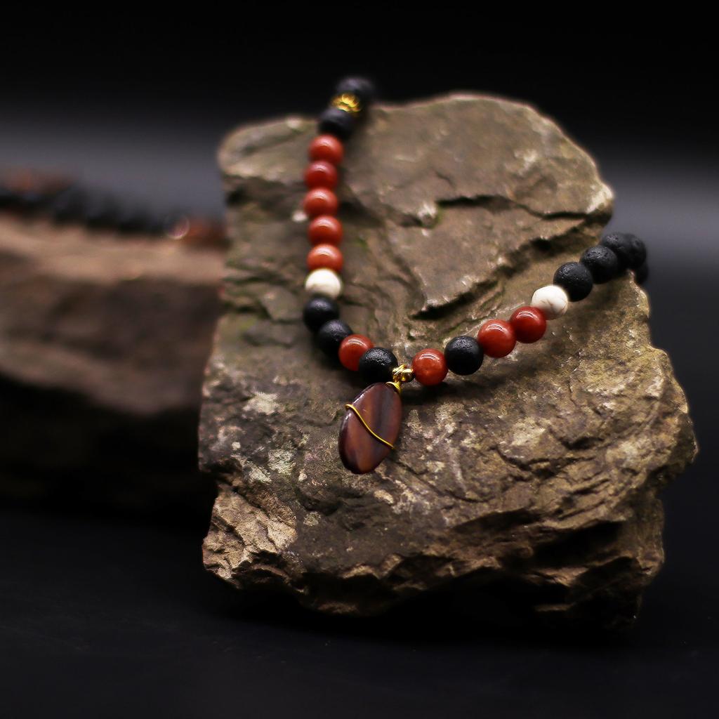 Lava Stone Mala Necklace for Protection