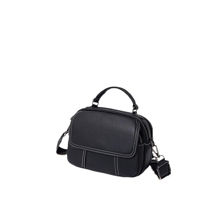 Leather Women's Bags, Women's Bags, Small Round Bags, Fashionable Buns Bags, One-shoulder Hand-held Crossbody Bags