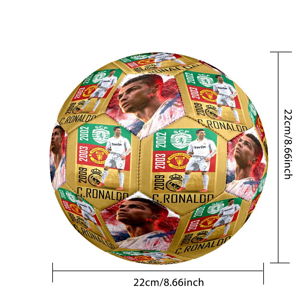 Ronaldo's Cristiano Ronaldo's Journey Size 5 Soccer Football Machine Sewn Indoor/Outdoor Universal Football Perfect Gift for Sports Enthusiasts
