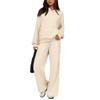 Women's 2 Piece Short Sleeve Sweatshirt Pants Set With Pockets Casual Sportswear