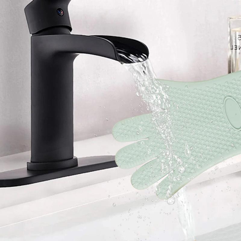 Anti-Scald Oven Gloves Thickened Silicone Insulation Non-Slip High Temperature Resistant Kitchen Oven Baking Gloves