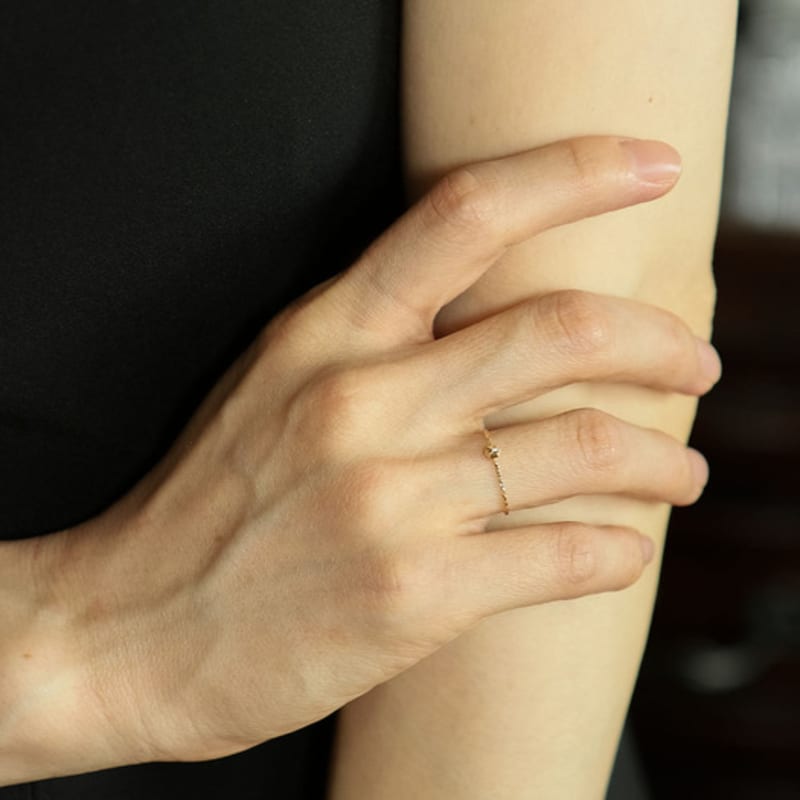 UNI.J Round Cutting 14k Gold Ring Ir265