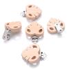 1Pcs Cute Animal Style Wood Natural Pacifier Chain Anti-Drop Beech Wood Dummy Clip DIY Essential Nipple Chain Accessories