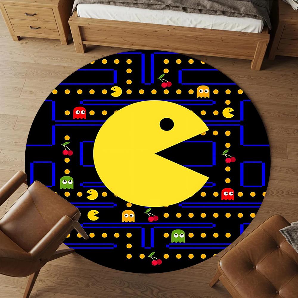1pc Pac-Man, Maze Round Chair mat Area Rug - Non-Slip, Floor Mat for Office, Bedroom, and Indoor Decor c1125183