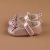 Flat Crown-Patterned Princess Shoes for Newborn Girls Aged 0-1, Featuring a PU Butterfly Knot And Glittery Design, Perfect for Spring And Summer