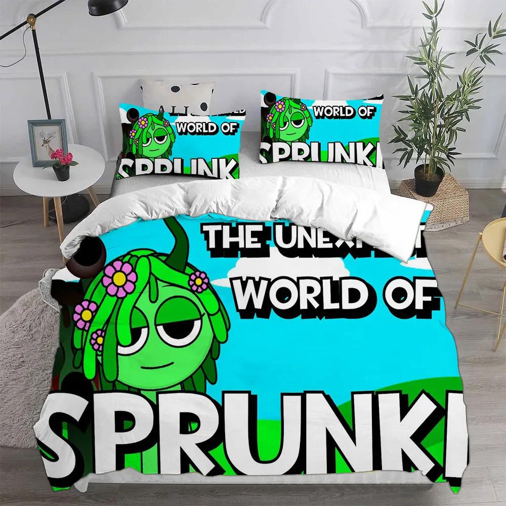 Sprunki Bedding Sets Soft Bed Cover Comforter Duvet Cover Pillow Case 2-3 Pieces Sets Teenagers Children's Gifts Bedroom Decor
