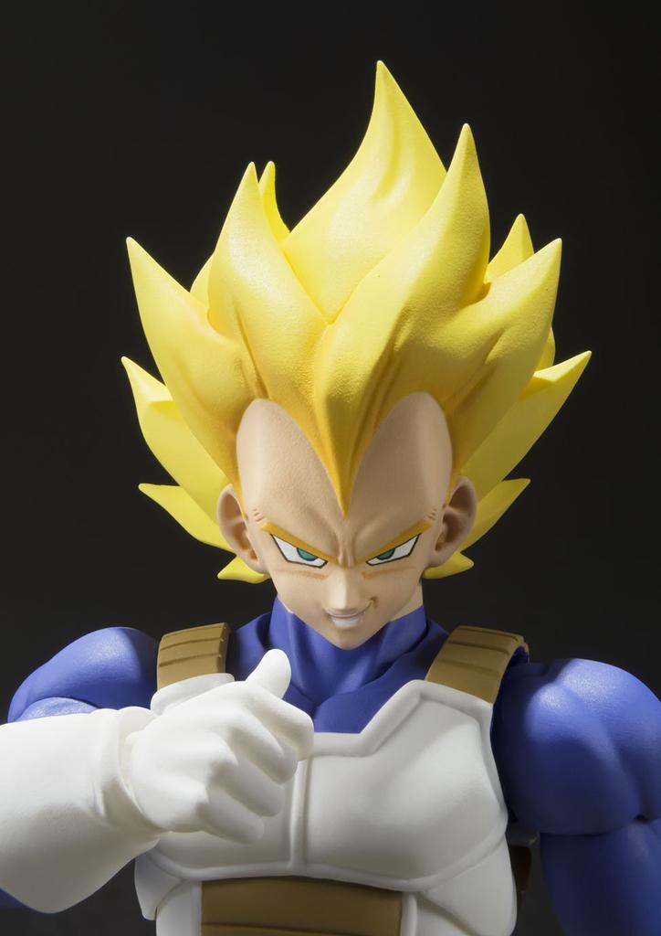 S.H.Figuarts Dragon Ball Z Super Saiyan Vegeta, approximately 135mm, PVC & ABS, pre-painted action figure [Used]