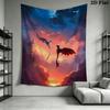 How to Train Your Dragon Wall Tapestry Aesthetic Wall Hanging Printed Fabric Blanket Decorative Tapestries for Bedroom Living Room Home Decor
