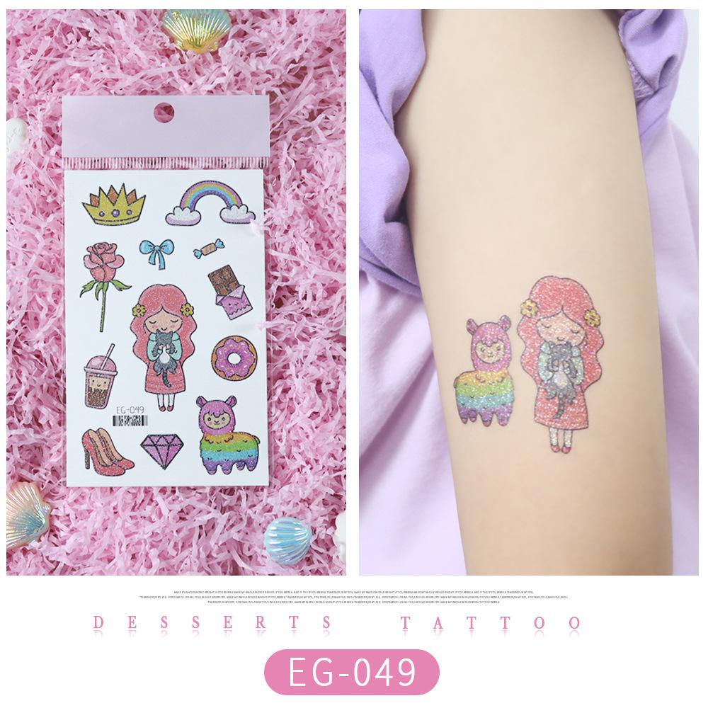 Glitter Princess Tattoo Stickers for Kids – Perfect for Party Desserts