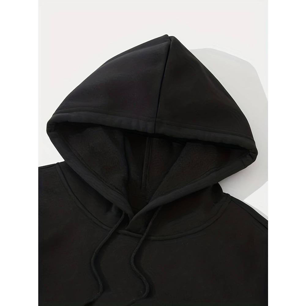 Casual Geometric Hoodie Set, Loose Fit Men's Hoodie and Pants Set, Casual Geometric Pattern Sportswear