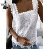 Damenmode Casual Sommer Frühling Einfarbig Druck Ärmellos Quadrat Kragen Blusen & Hemden