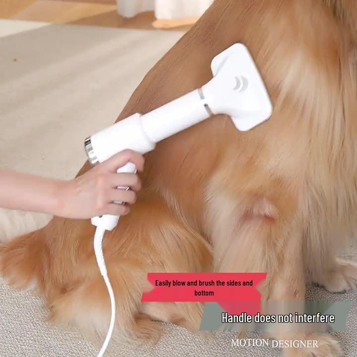 2-in-1 Pet Hair Dryer & De-shedding Comb for Cats & Dogs - Quick Drying Hot Air Brush