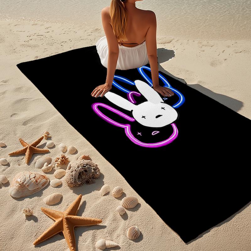 Bad Bunny Collage Strandtuch, Super Weiche Mikrofaser, Geschenk für Sie/Ihn, Geburtstag, für Pool, Strand, Reisen, Heimdeko Fanartikel