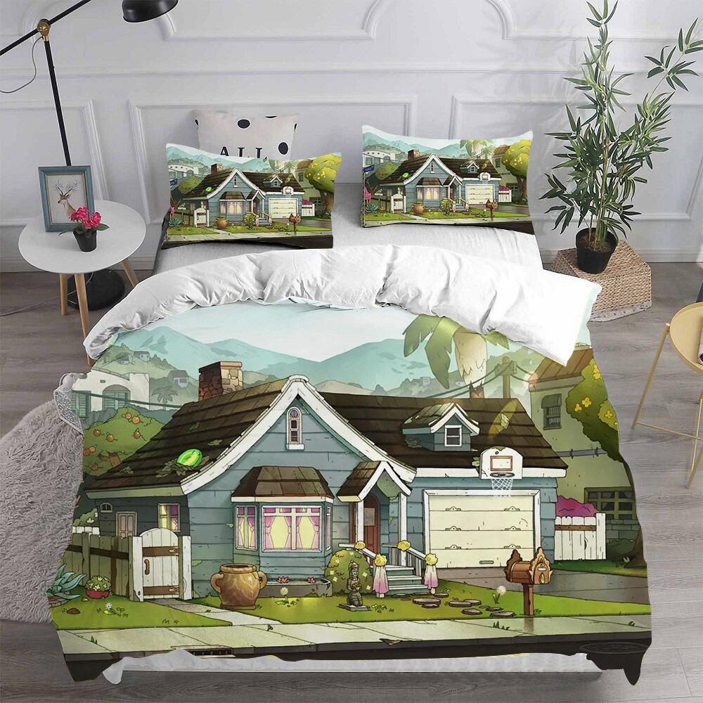 Cartoon Amphibia 3D Printed Duvet Case Girl in a Frog World Pillowcase Twin Full Queen King Size for Bedroom Decor