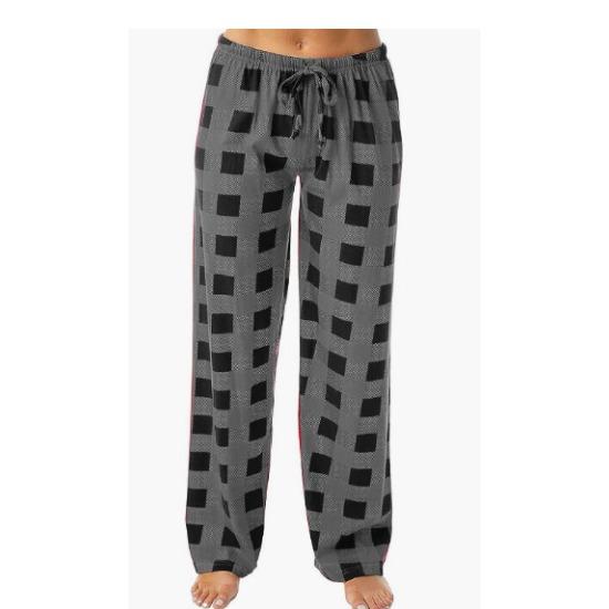 GMXIA Ladies Spring and Autumn Rope Plaid Printed Pants Long Casual Pants Home Pants
