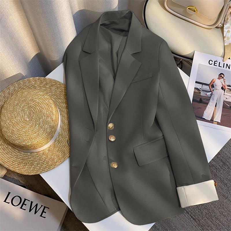 2026 Spring High-End Women's Blue Chic Suit Jacket - Korean Style