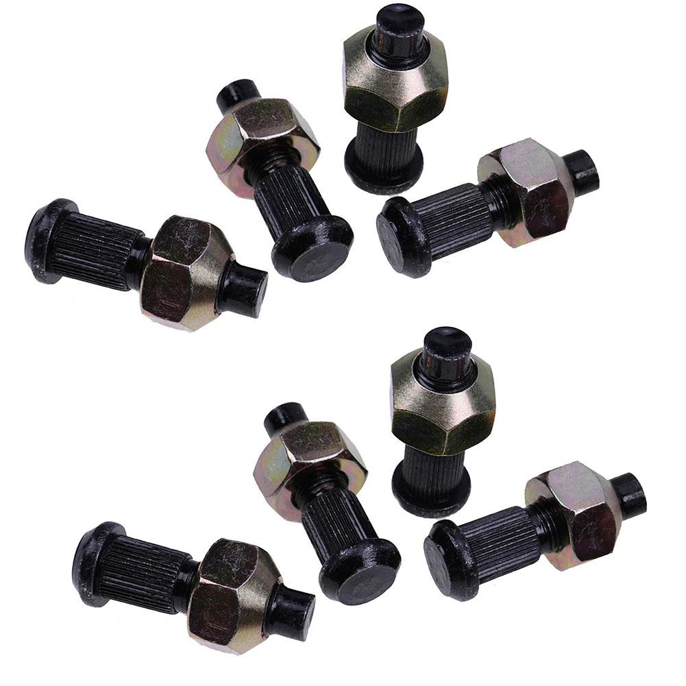Carbon Steel Forged and Hardened Lug Nut and Stud Set 8PCS 6564669 6709170 for Bobcat Skid Steer 500-883 Series