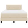 Boxspring Bed with LED Light Strips Cream 120 X 190 Cm Fabric
