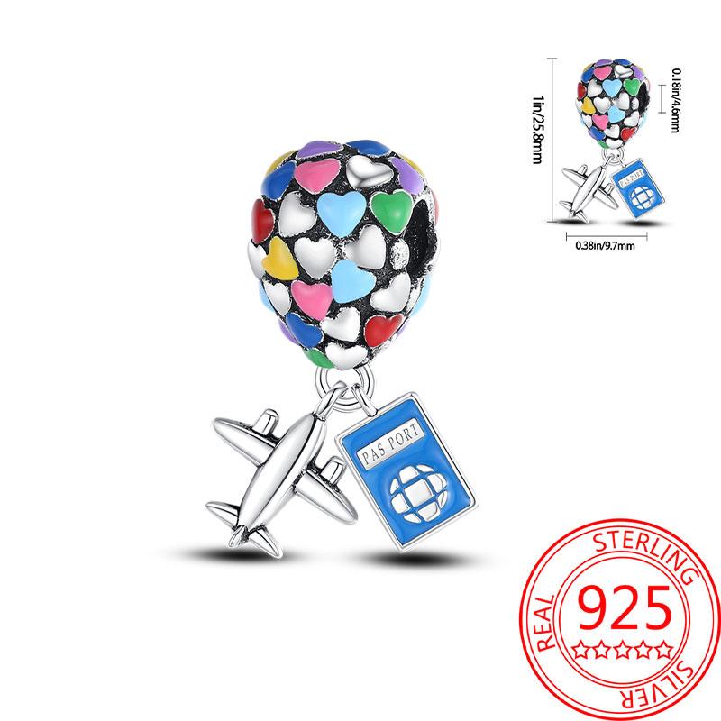 Miedziany Wieża Eiffla Samolot Podróżny Zawieszka Koraliki Pasują do Bransoletki Charm Oryginalnej Dla Kobiet Tworzenie Biżuterii