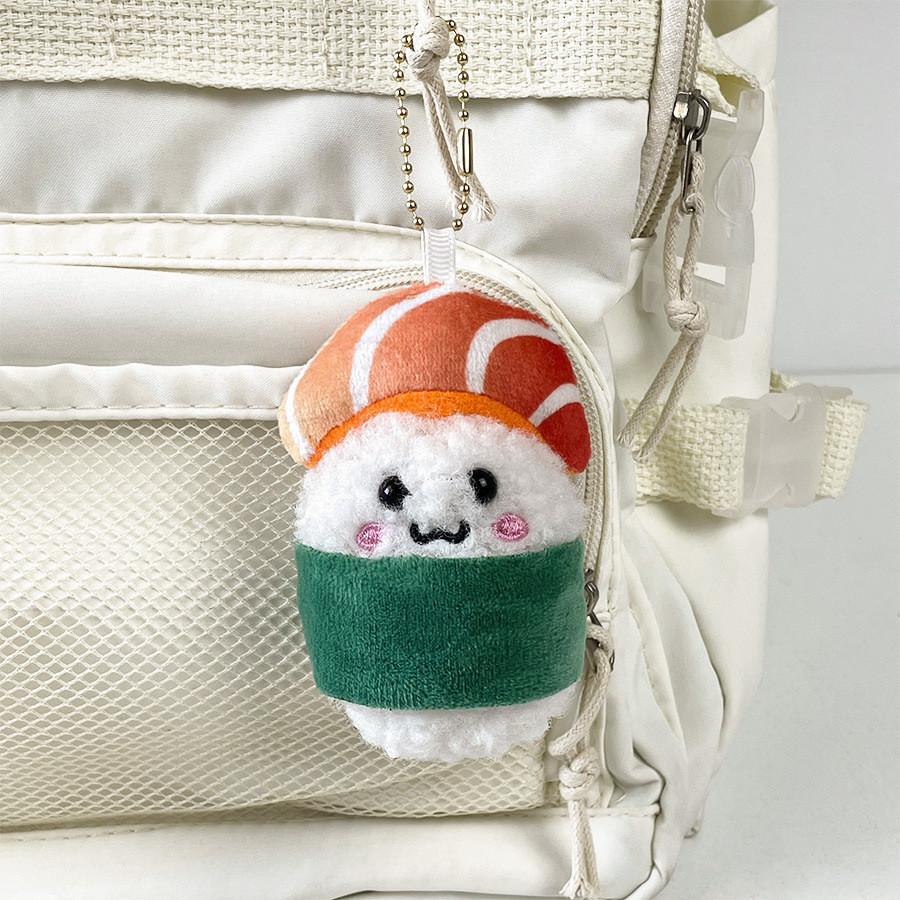 Japanese Salmon Sushi Plush Pendant Cute Doll Children's Student Backpack Accessories Keychain Mini Doll