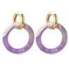 Natural Gemstone Woman Earrings Oversized Hoop Stainless Steel Earrings Wedding Party Jewelry Gifts Women's Fine Jewelry