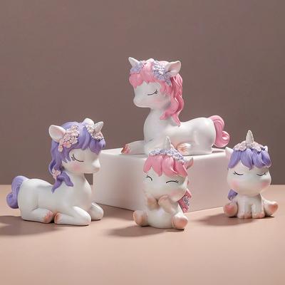 Cartoon Unicorn Resin Crafts Ornament Creative Desserts Cake Baking Decoration Home Desktop  Girl's Birthday Gift