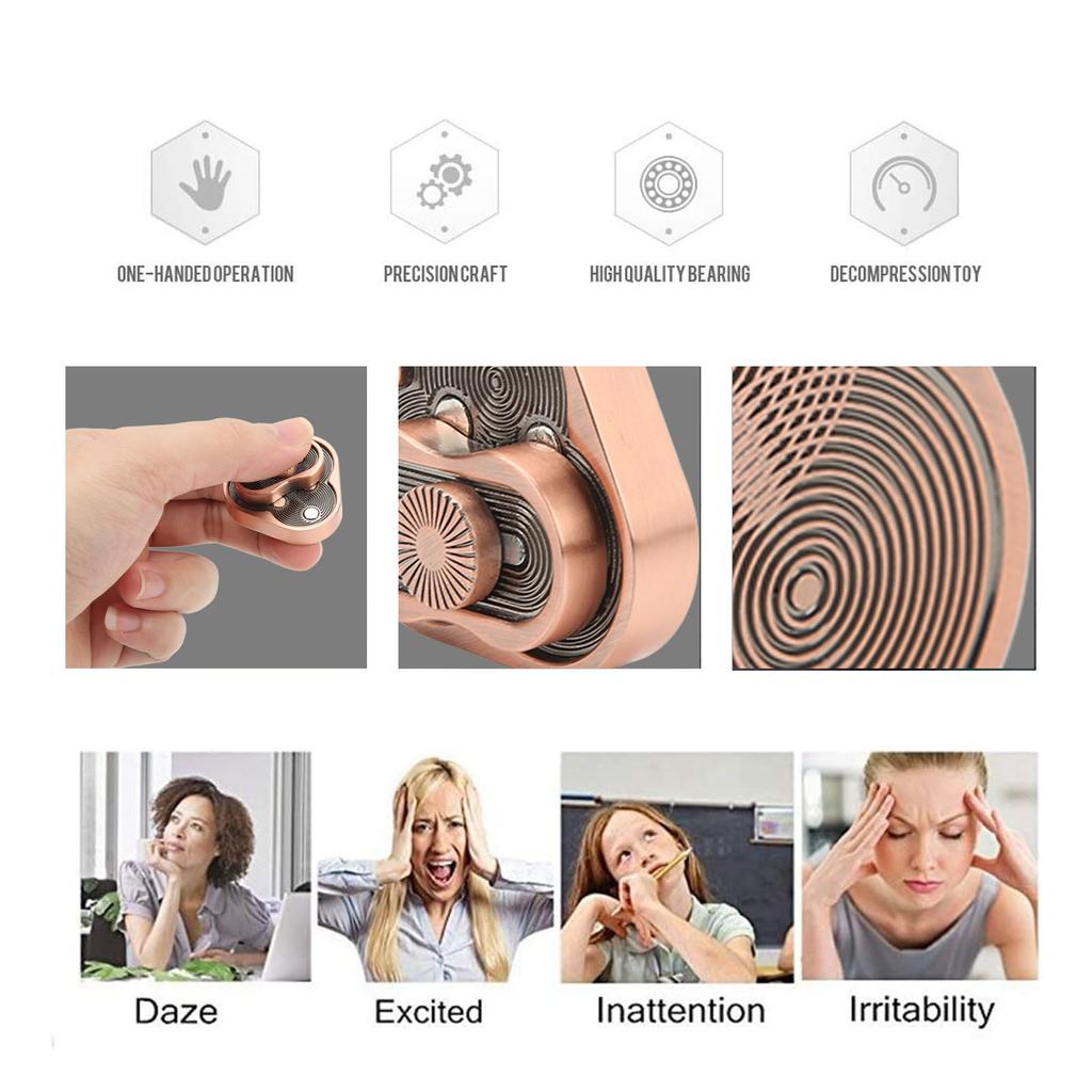 Push Slider Aluminium Alloy Portable Tricyclic Corrosion Resistance Fingertip Slider Toy for Relieve Stress Autism