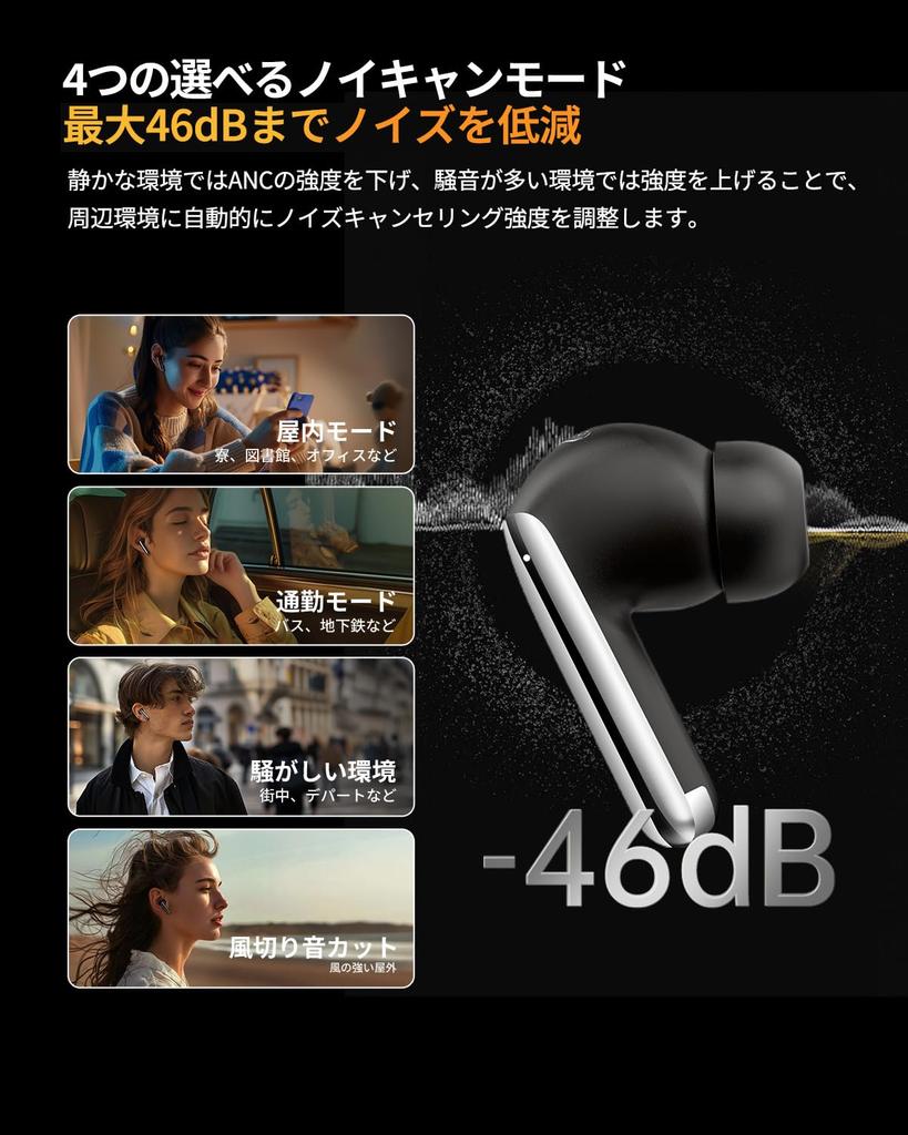 QCY MeloBuds Pro Wireless Earbuds, Noise Cancelling, High-Resolution Audio, LDAC Compatible, 360° Spatial Audio, Bluetooth 5.3, Ambient Sound