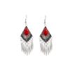 Elegant Bohemian Tassel Stud Earrings - Retro Ethnic Dangle Design