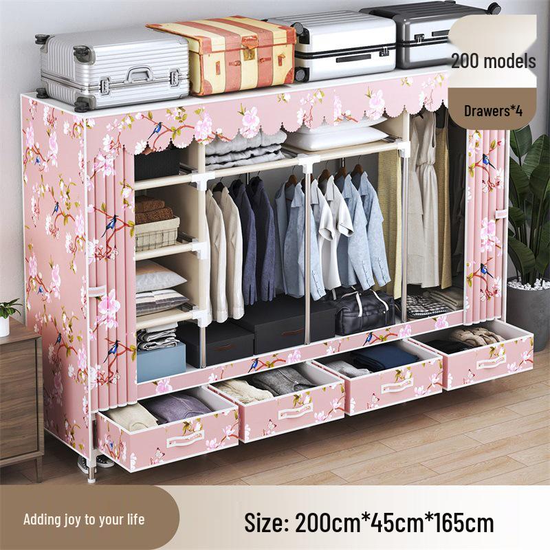 Wardrobe with Dustproof Drawers - Ideal for Rental Rooms