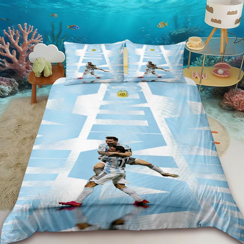 Duvet Cover Juego De Cama Lionel Messi, Juego Funda Nórdica Estrella De Fútbol, Juego Funda Edredón Doble Tamaño Para Decoración