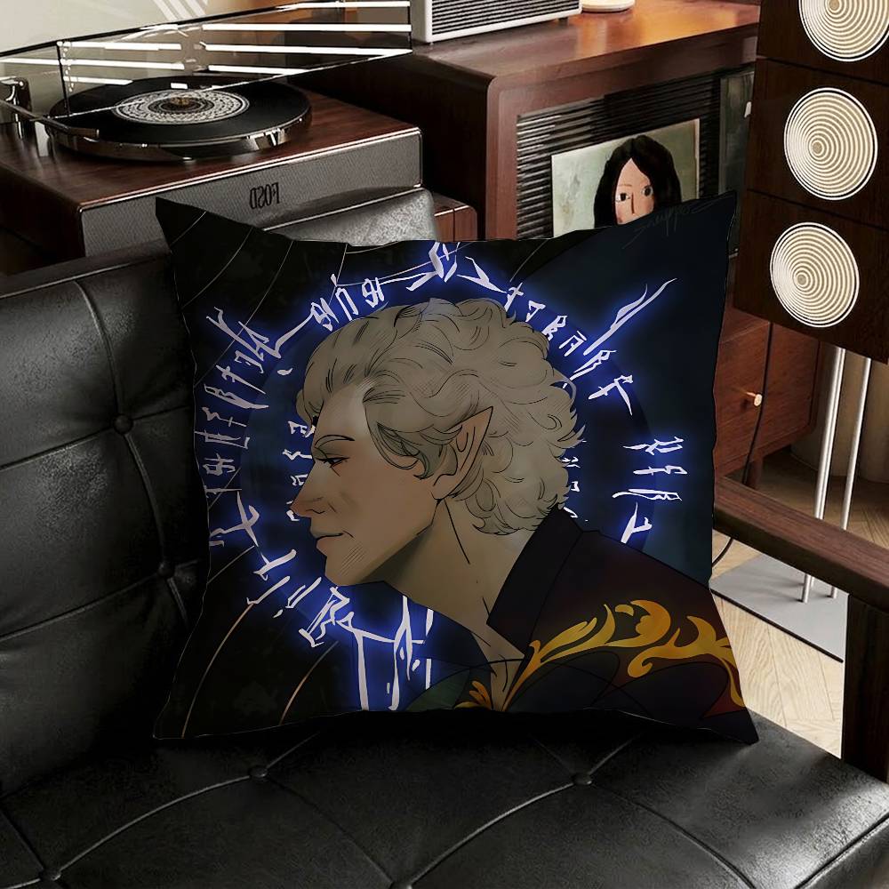 BBaldurs GGate  Astarion Pillow Case Square DoubleSided Printing Short Plush Sofa Cushion Cover Bedroom Bedside Pillow