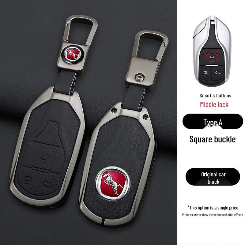 Hanteng X7/X5/X7s Key Case: Metal Shell Car Remote Bag with Men's Buckle