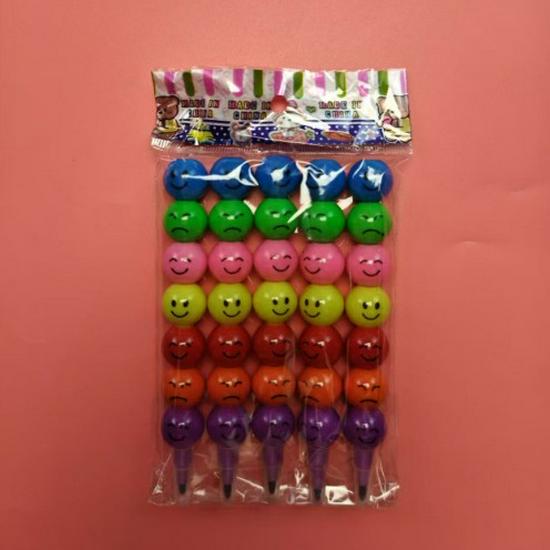 Creative Tanghulu Crayons: Cute Bead Expression No-Sharpen Pencils for Kids' Doodling & Drawing
