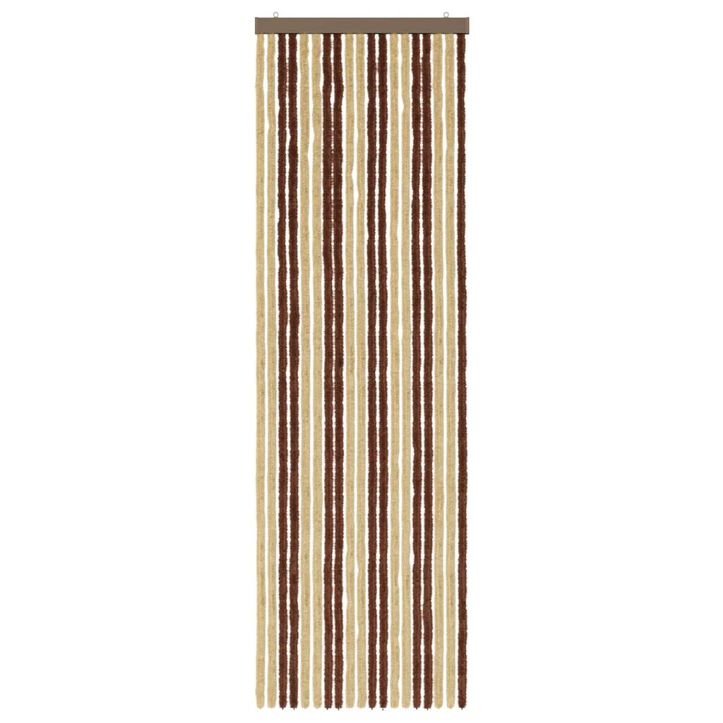 Insect Protection Curtain Chenille Brown and Beige 56 X 185 Cm