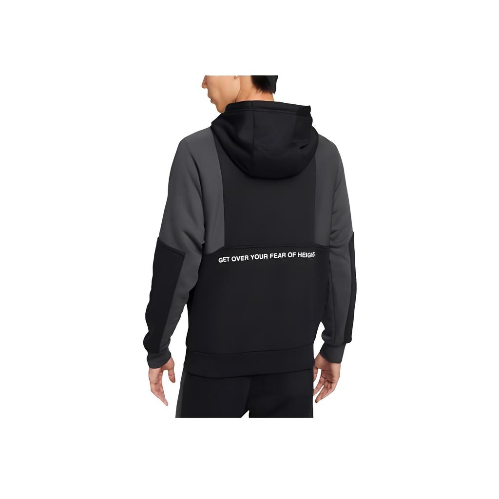 Nike Color Block Letter Print Long Sleeve Hoodie Men Tops Black DD6383-010