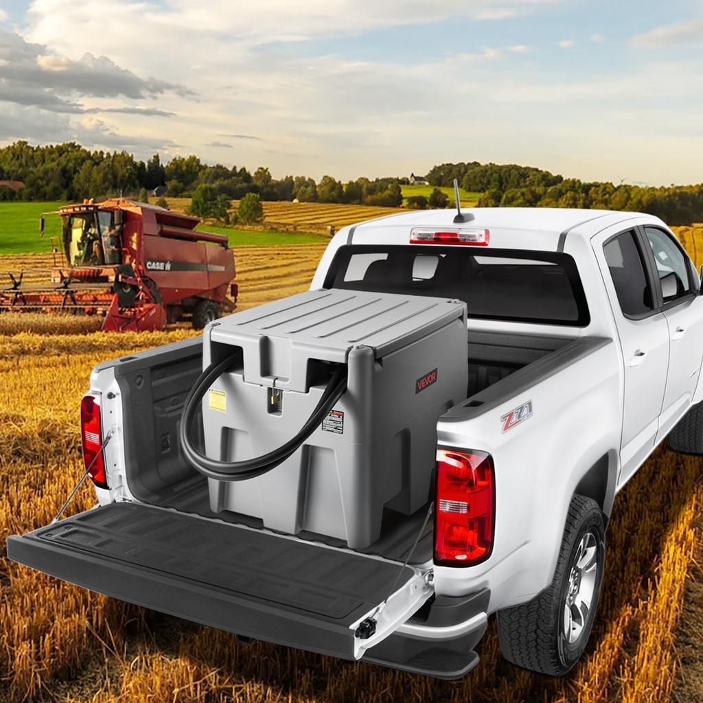Portable Diesel Tank, 220L Capacity & 10 GPM Flow Rate, Fuel Tank with 12V Electric Transfer Pump and 4 M Hose, PE Diesel Transfer Tanks for Easy Fuel