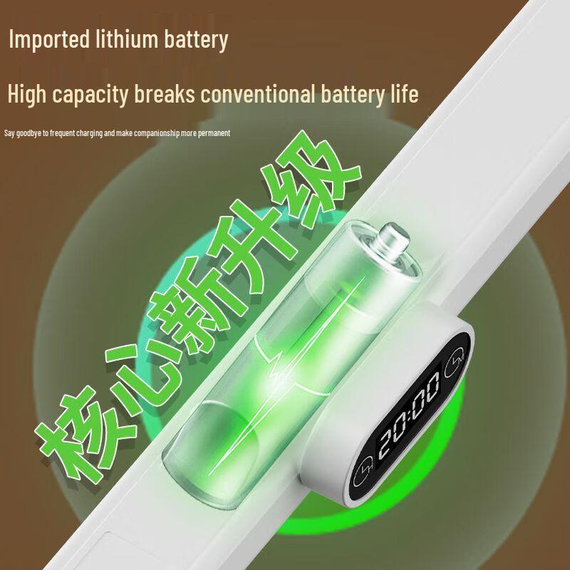 Rechargeable LED Desk Lamp with Clock & Eye Protection