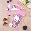 Girls Cartoon 2 Piece Outfits, Long Sleeve Crop Top + Spaghetti Strap Bodycon Dress, Vibrant Cartoon Print Party Dress Set