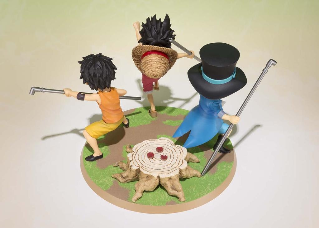 TAMASHII NATIONS Figuarts ZERO ONE PIECE Luffy Ace Sabo Promise 90 mm PVC ABS bemalte komplette Figur – Stiefbruder – ca.. &