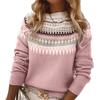 Women's Color-Block Round Neck Loose Fashion Sweater