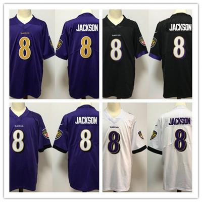 NFL Baltimore Ravens 8 Lamar Jackson Genähtes Football-Trikot Herren Sportspiel-Uniform